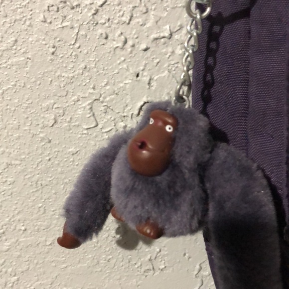 Kipling purple cross body messenger logo pockets monkey 10x11 - Picture 4 of 9